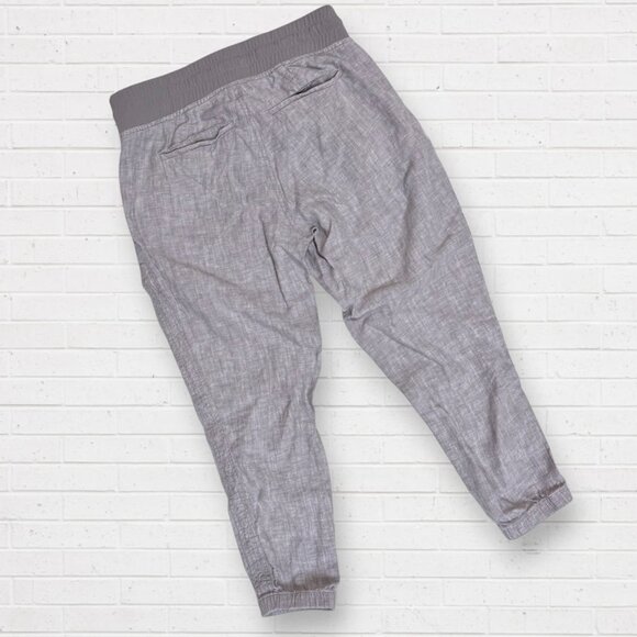 ATHLETA Cabo Light Gray Linen Joggers Pants 6P 6 Petite - Picture 2 of 5